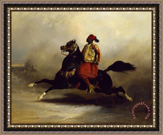 Alfred Dedreux or de Dreux Nubian Horseman at the Gallop Framed Print