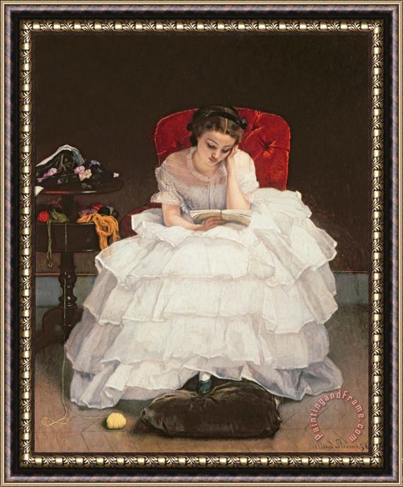 Alfred Emile Stevens Girl Reading Framed Print
