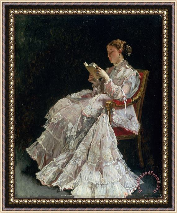 Alfred Emile Stevens The Reader Framed Painting