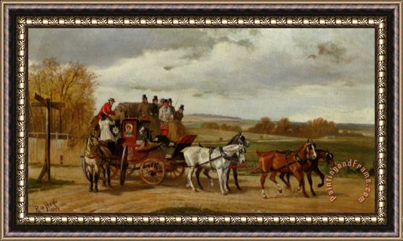 Alfred F. De Prades Summer Royal Mail Coach Framed Painting