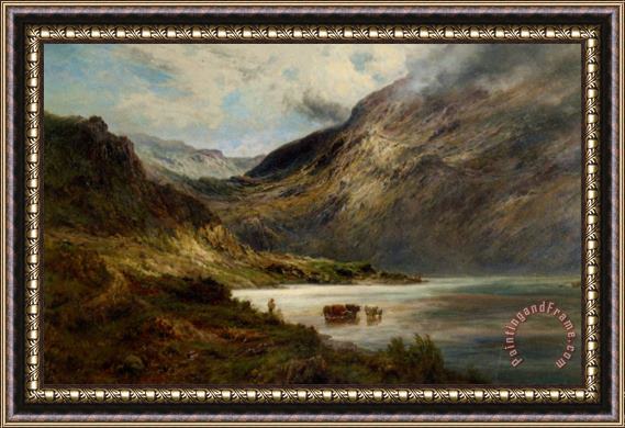 Alfred Fontville De Breanski Sunlight in The Highlands Framed Painting