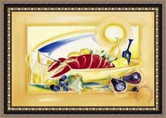 alfred gockel Cold Lobster Lunch Framed Painting