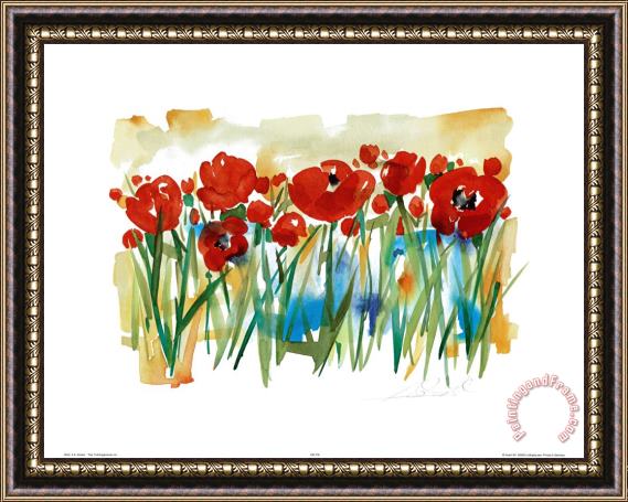 alfred gockel Field of Poppies Framed Painting
