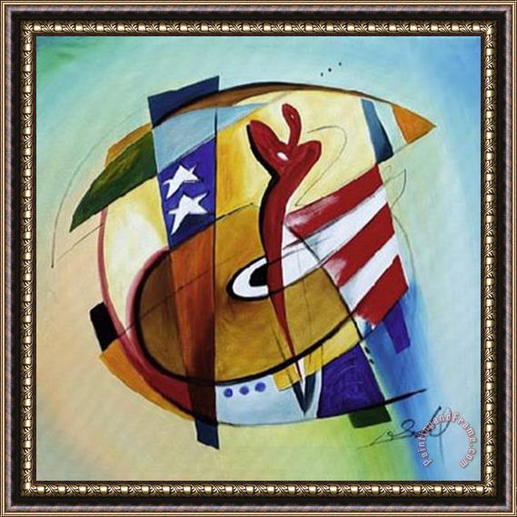 alfred gockel Stars And Stripes Iii Framed Painting