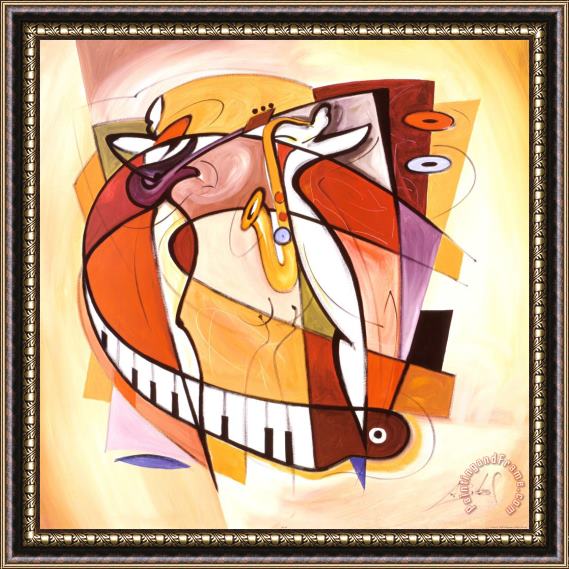 alfred gockel Wailing on The Sax Framed Painting