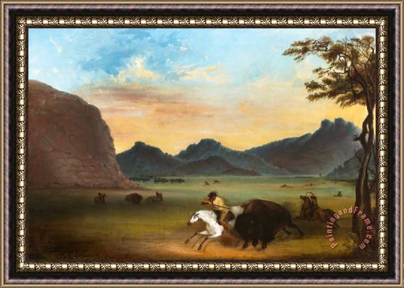 Alfred Jacob Miller Buffalo Hunt Framed Print