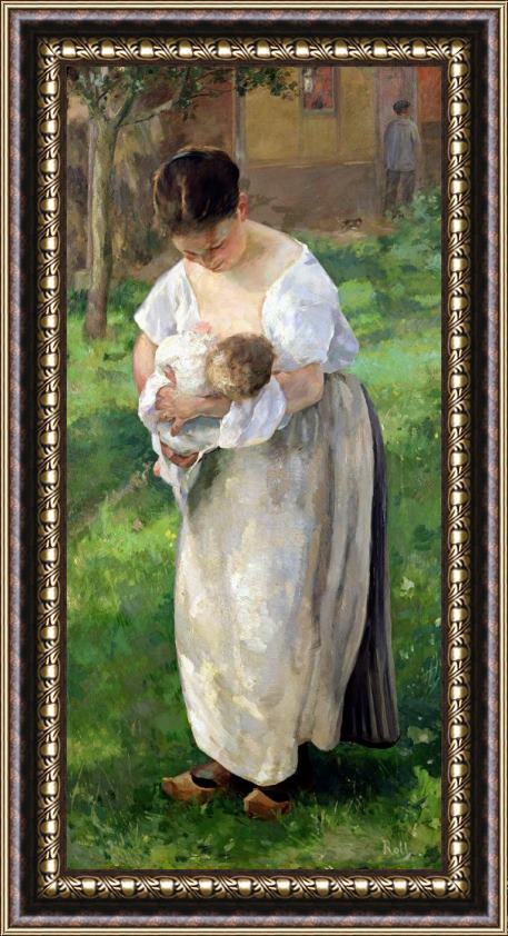 Alfred Roll The Wet Nurse Framed Painting