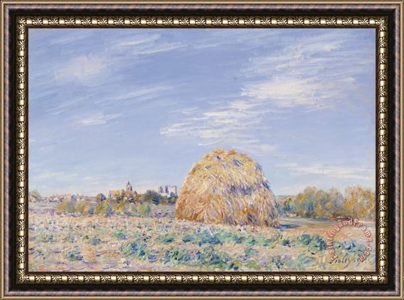 Alfred Sisley Haystack on the Banks of the Loing Framed Painting
