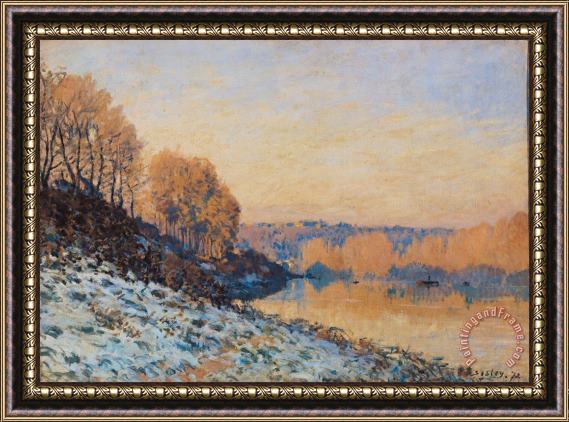 Alfred Sisley Port Marly White Frost Framed Painting