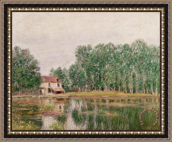 Alfred Sisley The Banks of the Canal at Moret Sur Loing Framed Painting
