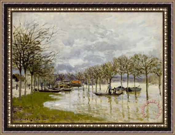 Alfred Sisley The Flood on The Road to Saint Germain Framed Painting