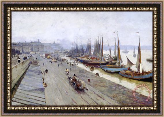 Alfred Smith Bordeaux, Vu Du Pont, Journee D'hiver (bordeaux, View From The Bridge, Winter Day) Framed Painting
