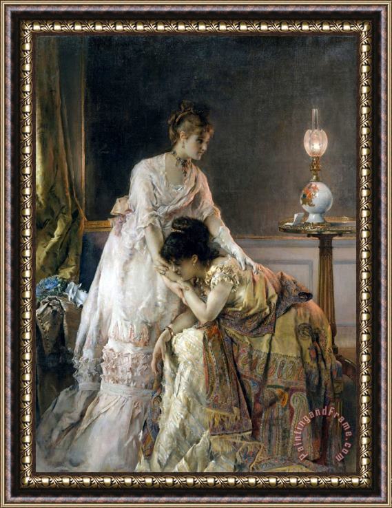 Alfred Stevens After The Ball, Also Known As Confidence Framed Print