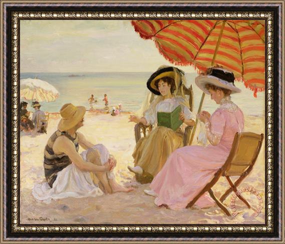 Alfred Victor Fournier The Beach Framed Painting