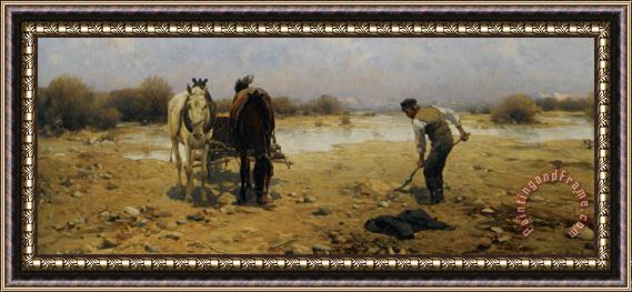 Alfred von Wierusz Kowalski The Sand Digger Framed Print