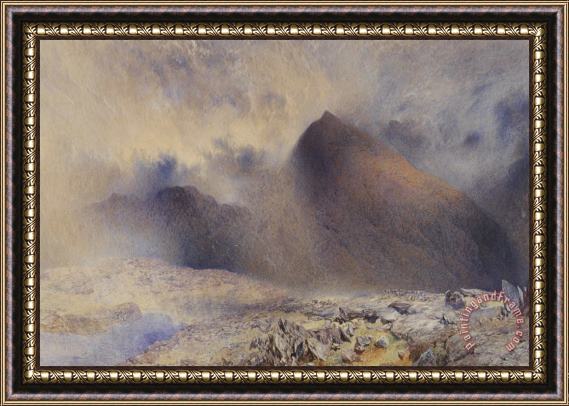 Alfred William Hunt Mount Snowdon through Clearing Clouds Framed Painting