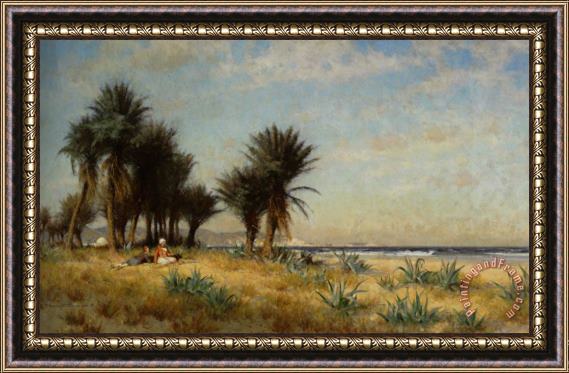 Alfred Wordsworth Thompson Moroccan Costal Scene Framed Painting