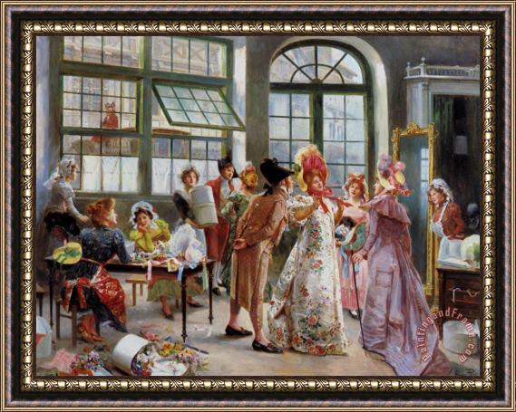 Alonso Perez Ladies at The Milliners Framed Print