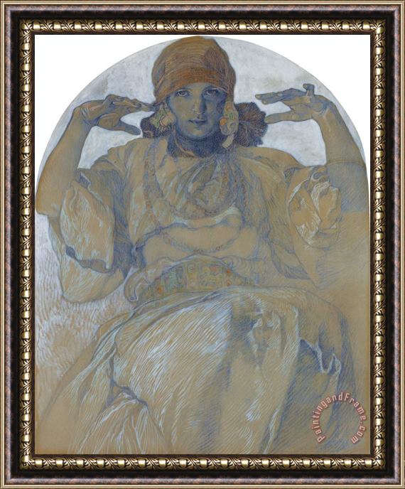 Alphonse Maria Mucha Jaroslava Mucha, Study for Slavia in The Poster Framed Painting