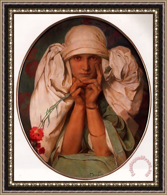 Alphonse Maria Mucha Jaroslava Framed Painting