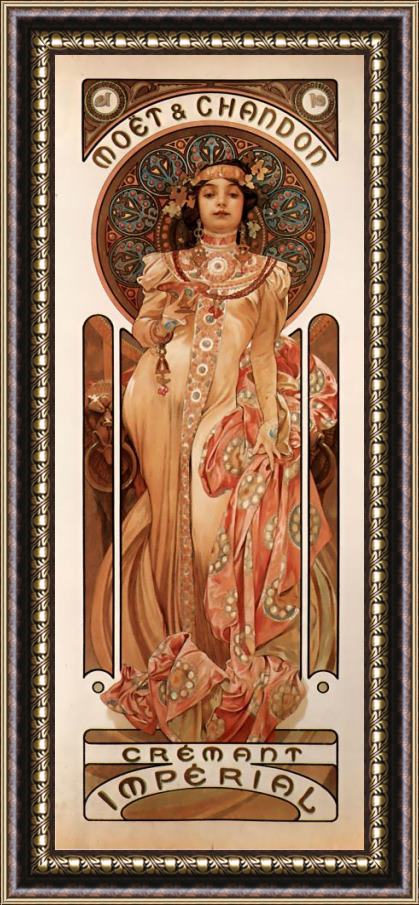 Alphonse Maria Mucha Moët & Chandon Cremant Imperial Framed Painting