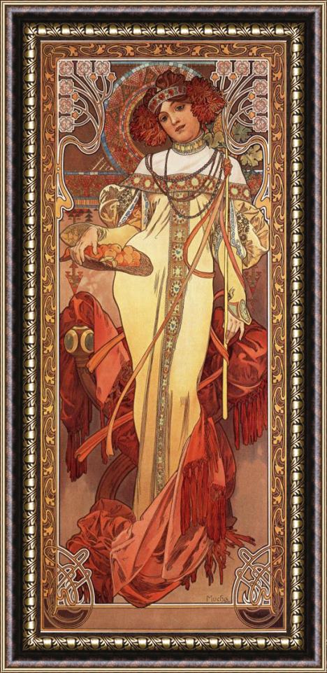 Alphonse Marie Mucha Automne 1900 Framed Painting