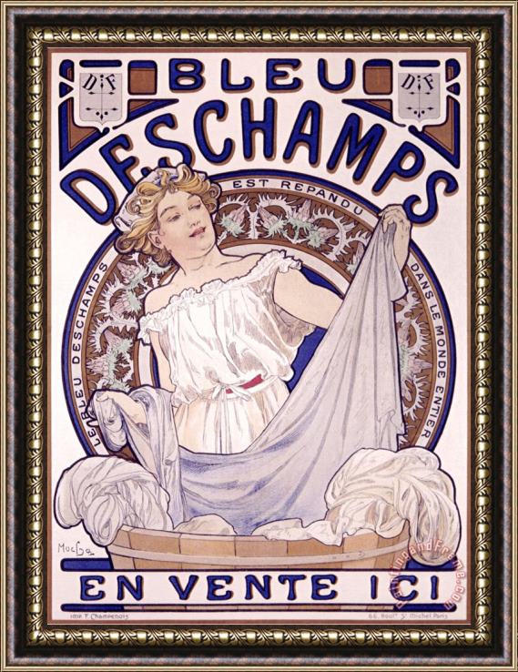 Alphonse Marie Mucha Bleu Deschampes Framed Print