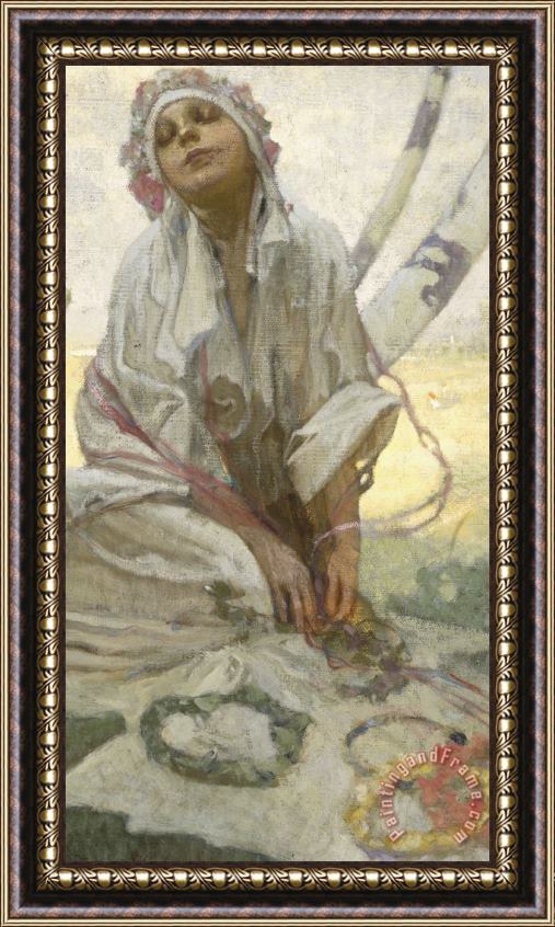 Alphonse Marie Mucha Bohemian Sun Dreamer Framed Painting