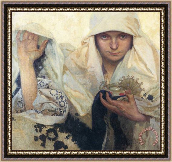 Alphonse Marie Mucha Fate 1920 Framed Painting
