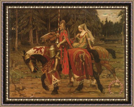 Alphonse Marie Mucha Heraldic Chivalry Framed Painting