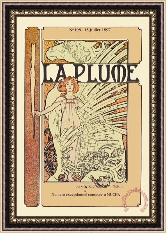 Alphonse Marie Mucha La Plume Framed Print