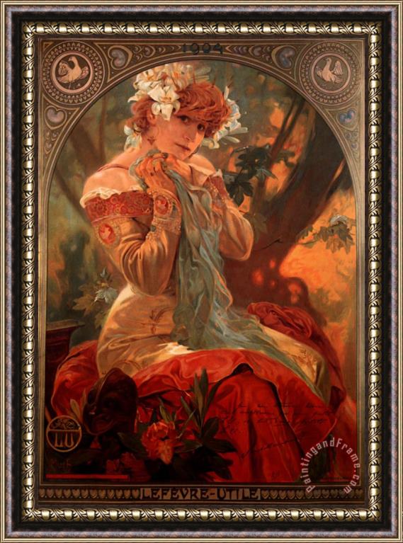 Alphonse Marie Mucha Lefevre Utile 1903 Framed Painting