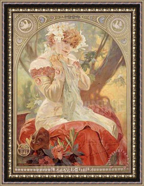 Alphonse Marie Mucha Lefevre Utile Sara Bernhard Framed Print