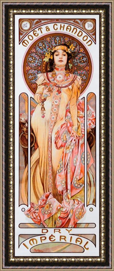 Alphonse Marie Mucha Moet Chandon Dry Imperial Framed Painting