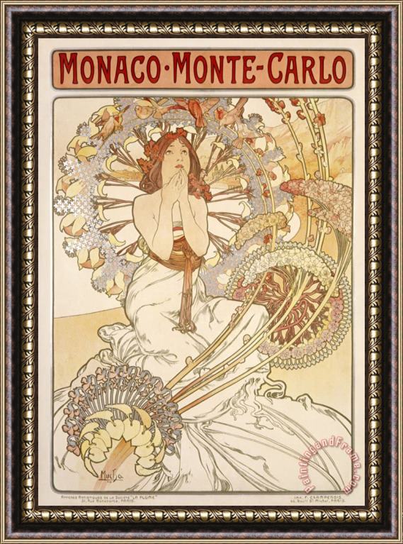 Alphonse Marie Mucha Monte Carlo Framed Print