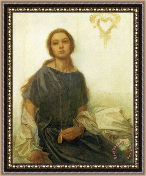 Alphonse Marie Mucha Portrait of Jaroslava Framed Painting