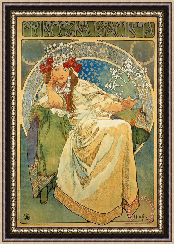 Alphonse Marie Mucha Princess Hyacinth 1911 Framed Painting