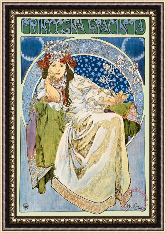 Alphonse Marie Mucha Princezna Hyacinta Framed Painting