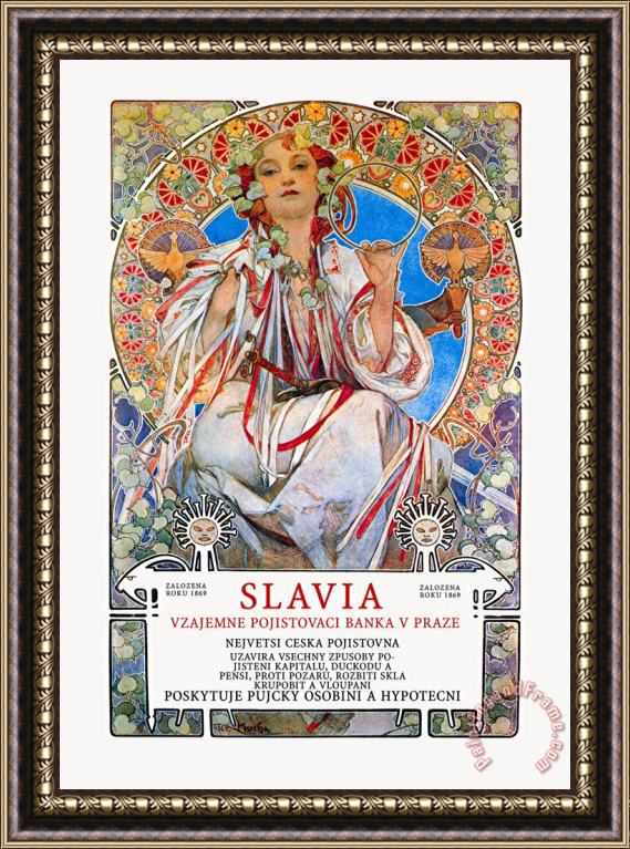 Alphonse Marie Mucha Slavia Insurance Company Framed Print