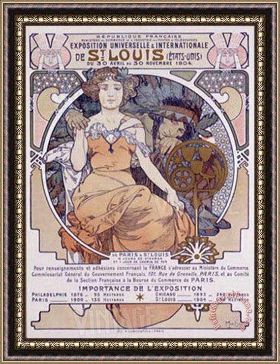 Alphonse Marie Mucha St Louis International Exposition Framed Painting