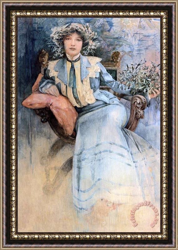 Alphonse Marie Mucha The Artist's Wife 1903 Framed Print