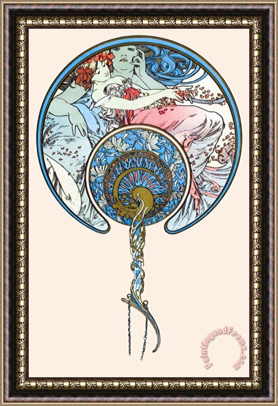 Alphonse Marie Mucha The Passing Wind Takes Youth Away Framed Print