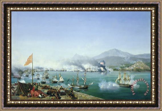 Ambroise Louis Garneray The Battle Of Navarino Framed Painting