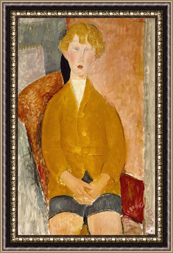 Amedeo Modigliani Boy in Short Pants Framed Painting