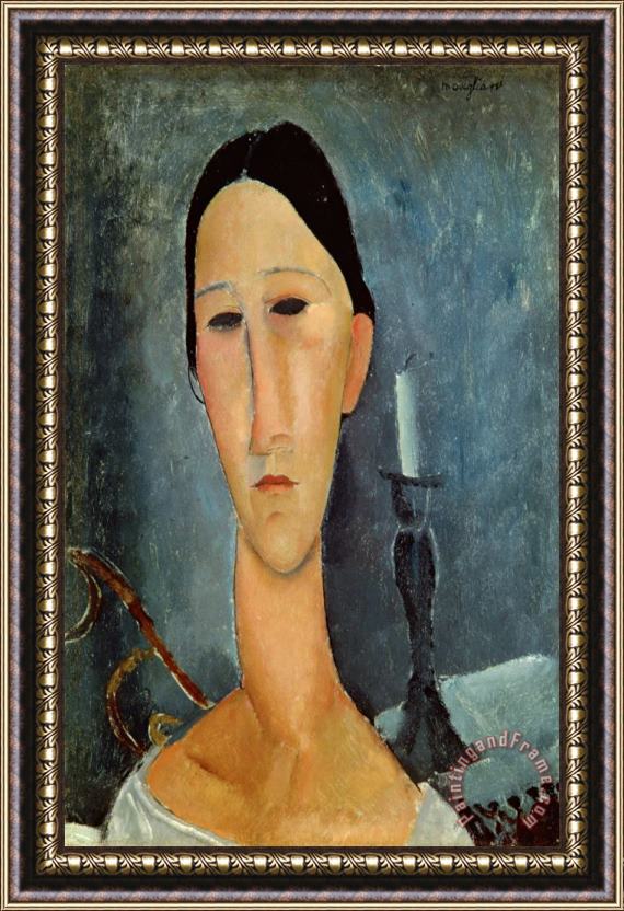 Amedeo Modigliani Hanka Zborowska with a Candlestick Framed Painting