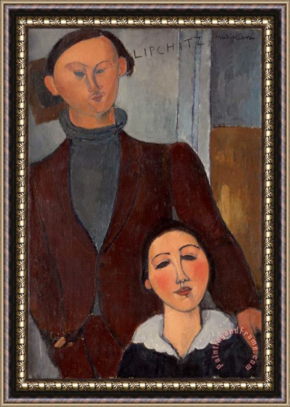 Amedeo Modigliani Jacques And Berthe Lipchitz Framed Painting