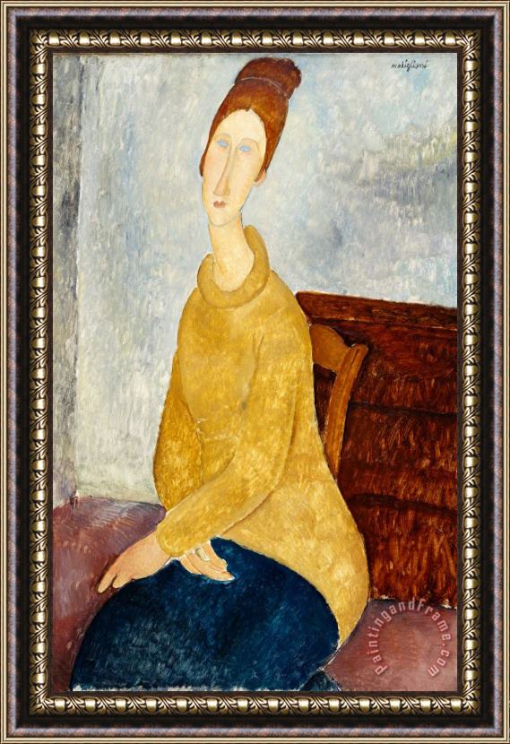 Amedeo Modigliani Jeanne Hebuterne with Yellow Sweater (le Sweater Jaune) Framed Print