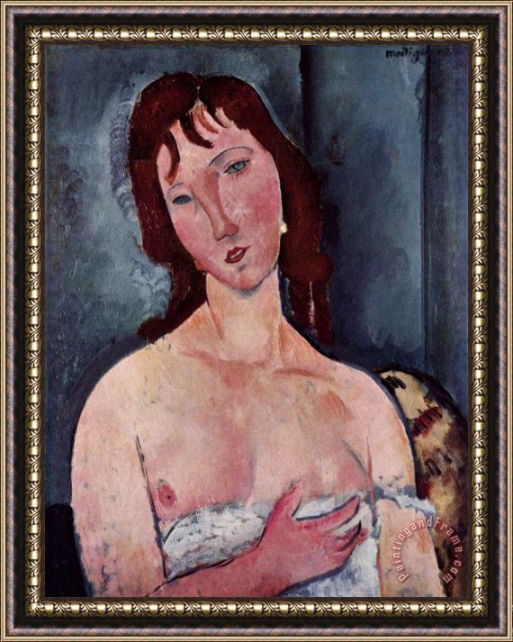 Amedeo Modigliani Junge Frau, 1918 Framed Painting