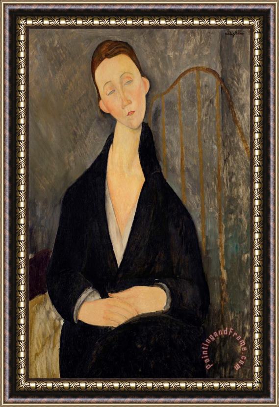 Amedeo Modigliani Lunia Czechowska (a La Robe Noire), 1919 Framed Painting