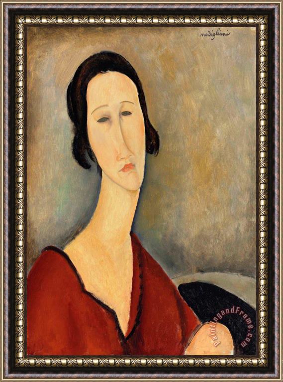 Amedeo Modigliani Madame Hanka Zborowska, 1917 Framed Painting